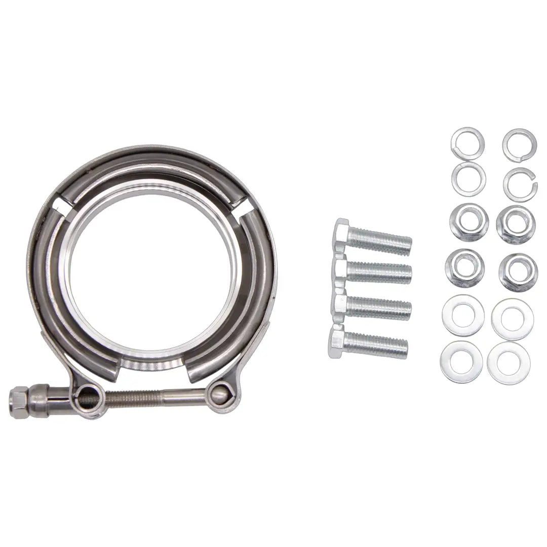 Granatelli Motor Sports Turbo Adapter, 90^ Cast Elbow. 3.0" V-Band to T3/T4 Housing, Threaded