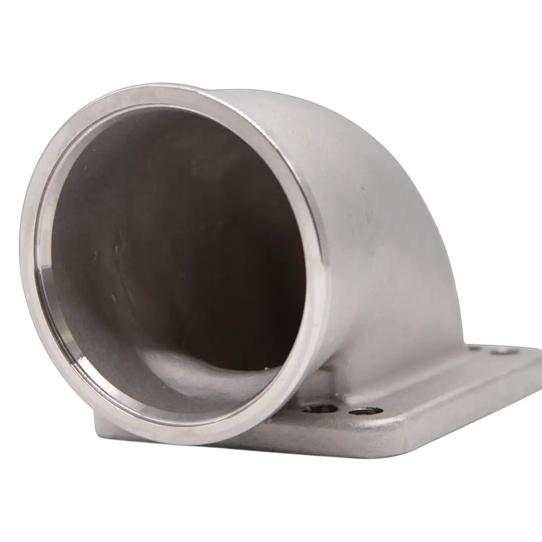 Granatelli Motor Sports Turbo Adapter, 90^ Cast Elbow. 3.0" V-Band to T3/T4 Housing, Threaded