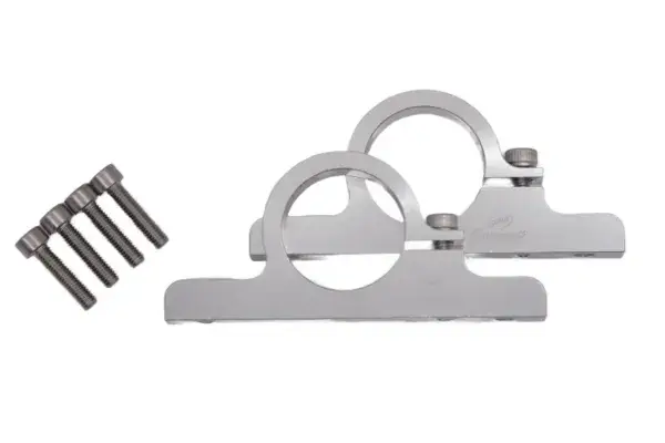 Granatelli Motor Sports 1.50" (38mm) Aluminum Fuel Filter Mounting Brackets Clear Anodize