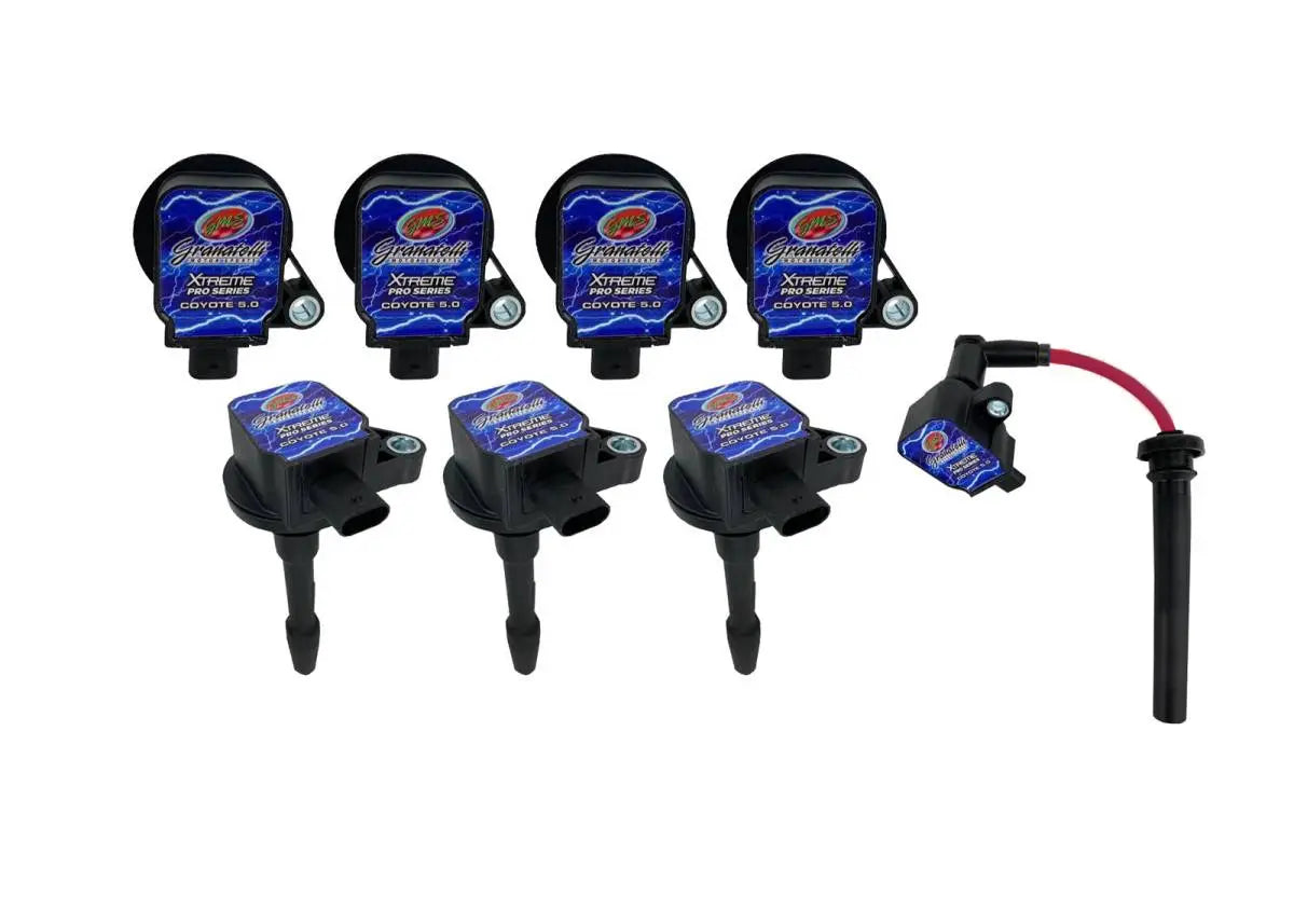 Granatelli 65,000V Pro Series Xtreme Coil Pack Kit with Red Ignition Wire for Ford 5.0L Coyote – 28-1818SC-R