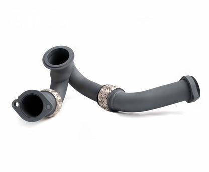 Rudy's High Temp Ceramic Coated Heavy Duty 304 SS Up Pipe Kit & Turbo V-Band Clamp For 03-07 6.0 Powerstroke