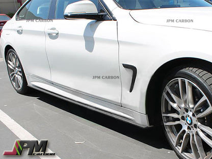3D Style Carbon Fiber Side Skirt Add-on Lips Fits For 2014-2020 BMW F32 F33 F36 with M-Sport Package Only