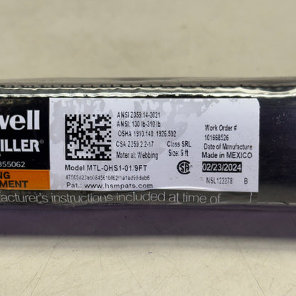 MILLER TurboLite+ Scorpion Personal Fall Limiter Lanyard 9' MTL-OHS1-01/9FT