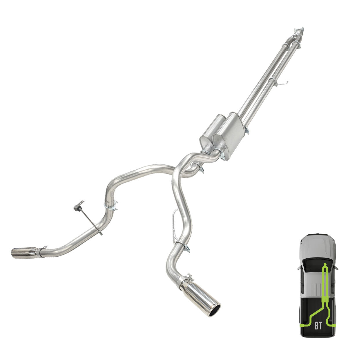 Ford, 2009-2020, Eco boost, Clamp/On - MPI Exhaust Cat-Back Dual Exhaust Kits
