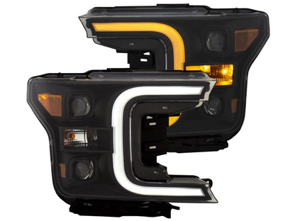 Anzo Ford F-150 18-19 Led Projector Plank Style Switchback H.L. Black Amber