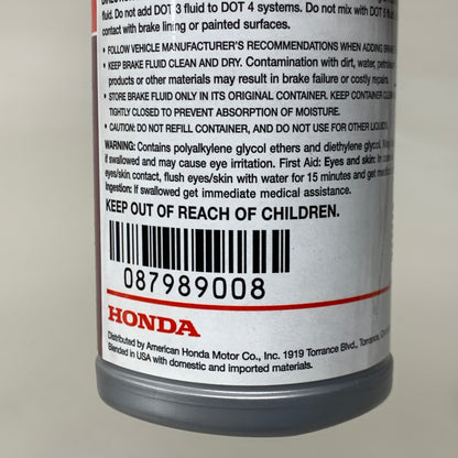 ZA@ HONDA (3 PACK) Genuine Dot 3 Brake Fluid Advanced Protection CU08740