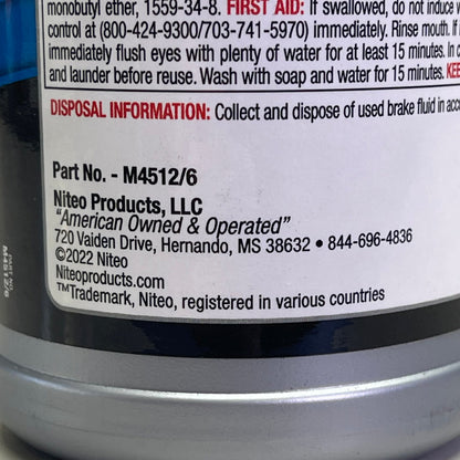 MOTOR MEDIC (6 PACK) Super Heavy Duty Dot 4 Brake Fluid 12 fl oz Grey M4512