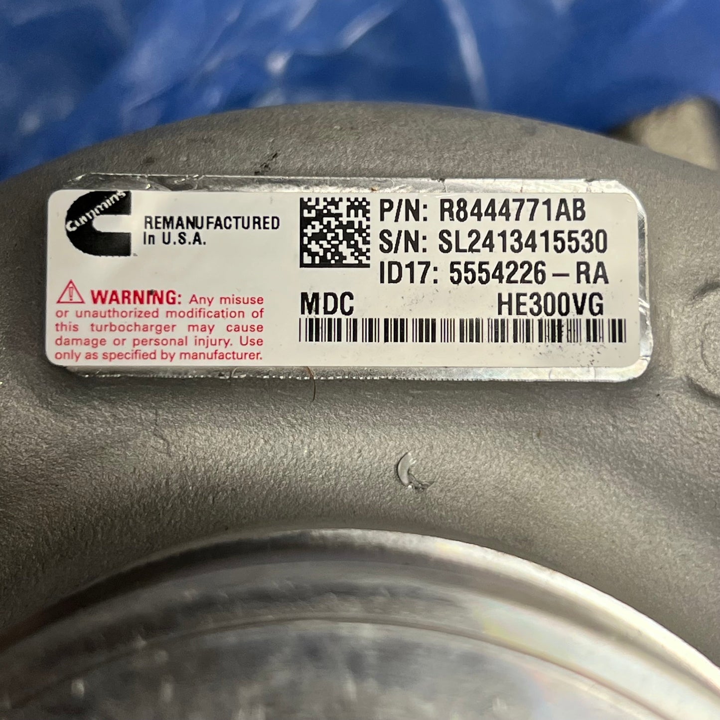 MOPAR Turbo Assembly Sz 12" L X 11" H R8444771AB-1