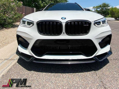 [JPMCarbon] AE Style Carbon Fiber Front Add-on Lip (3pcs) Fits For 2018-2021 BMW F97 X3M / F98 X4M Only