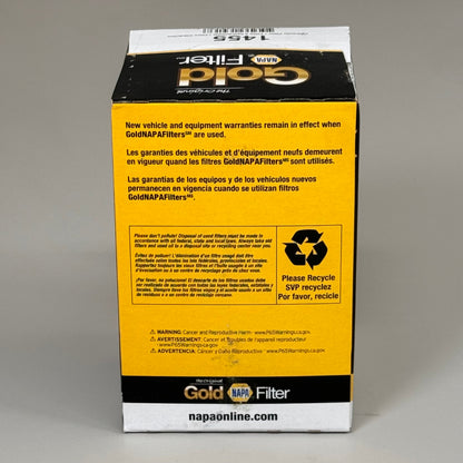 NAPA Original Gold Filter Industrial Hydraulic Filter Mircoglass 1-3/8" 1455