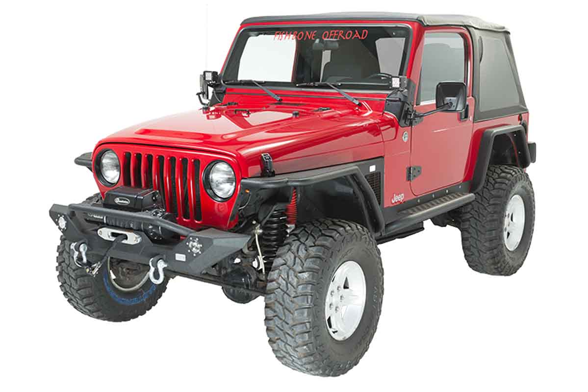 Fishbone Offroad Front Winch Bumper with LED's for 1987-2006 Jeep Wrangler FB22016