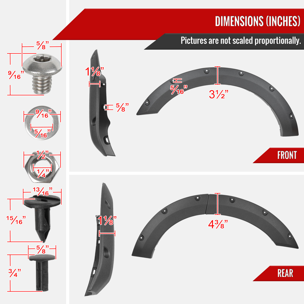 2021-2024 Ford Bronco Sport Pocket Rivet Style Fender Flares
