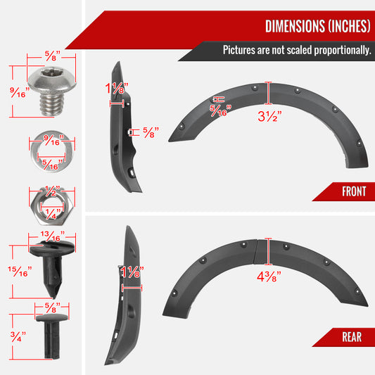 2021-2024 Ford Bronco Sport Pocket Rivet Style Fender Flares