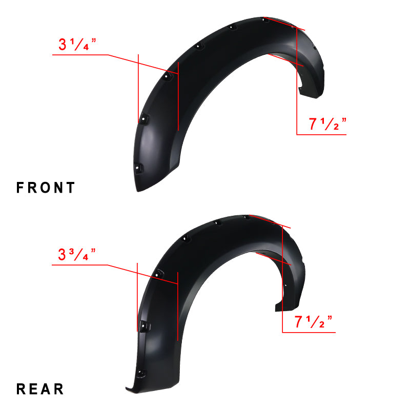 2011-2016 Ford F-250/F-350 SuperDuty Styleside Smooth Rivet Style Fender Flares