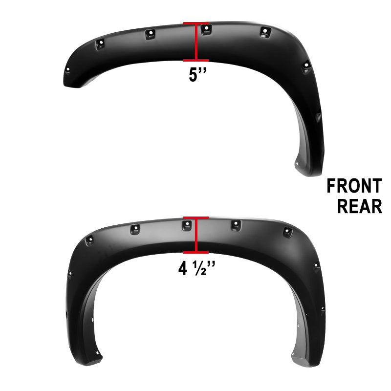 2002-2009 Dodge RAM 1500/2500/3500 Smooth Rivet Style Fender Flares