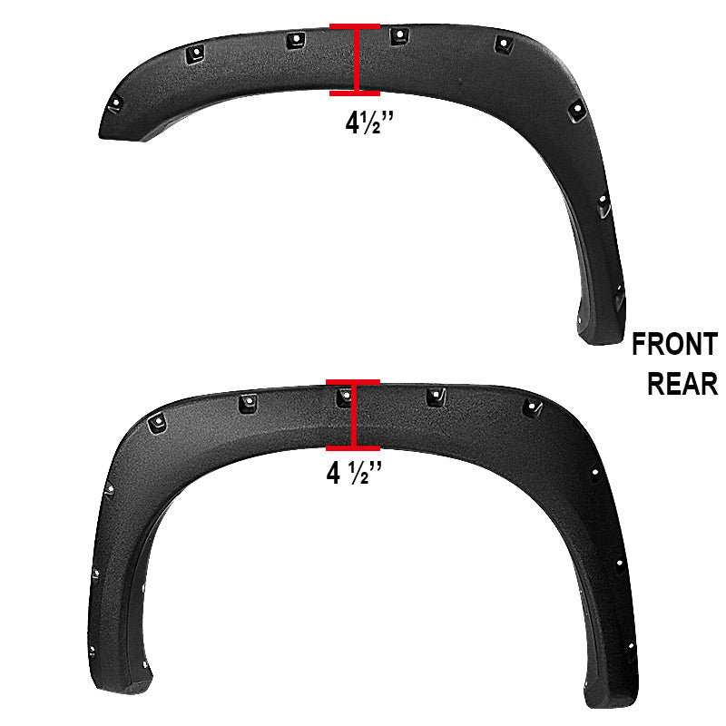 2002-2008 Dodge RAM 1500/ 2003-2009 RAM 2500 3500 Rough Textured Rivet Style Fender Flares