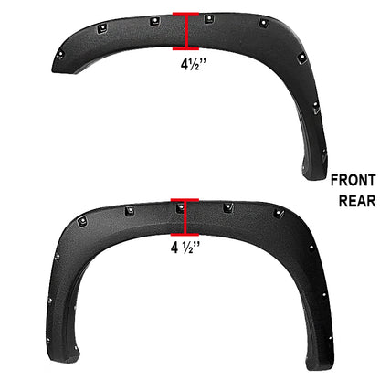 2002-2008 Dodge RAM 1500/ 2003-2009 RAM 2500 3500 Rough Textured Rivet Style Fender Flares