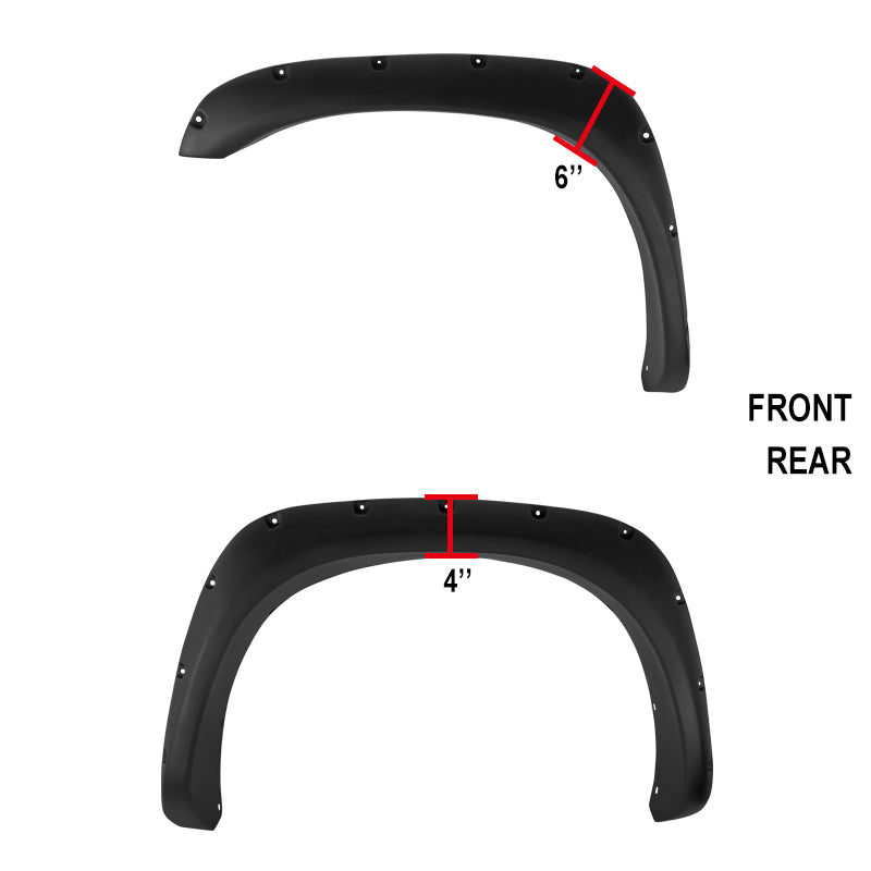 2002-2009 Dodge RAM Smooth Rivet Style Fender Flares