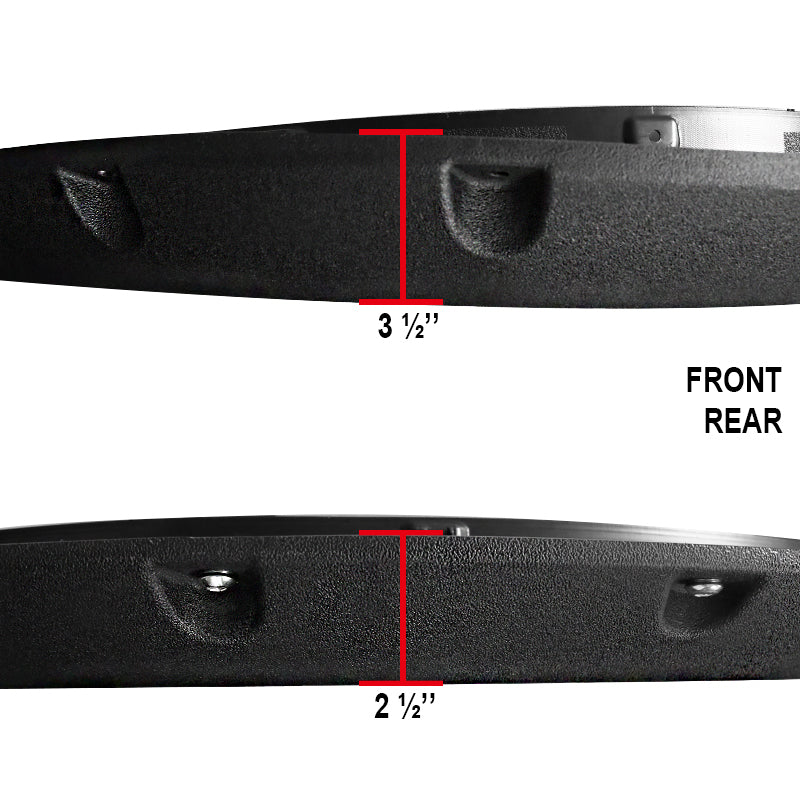 2009-2018 Dodge RAM 1500 / 2019-2021 RAM Classic Fleetside Textured Rivet Style Fender Flares
