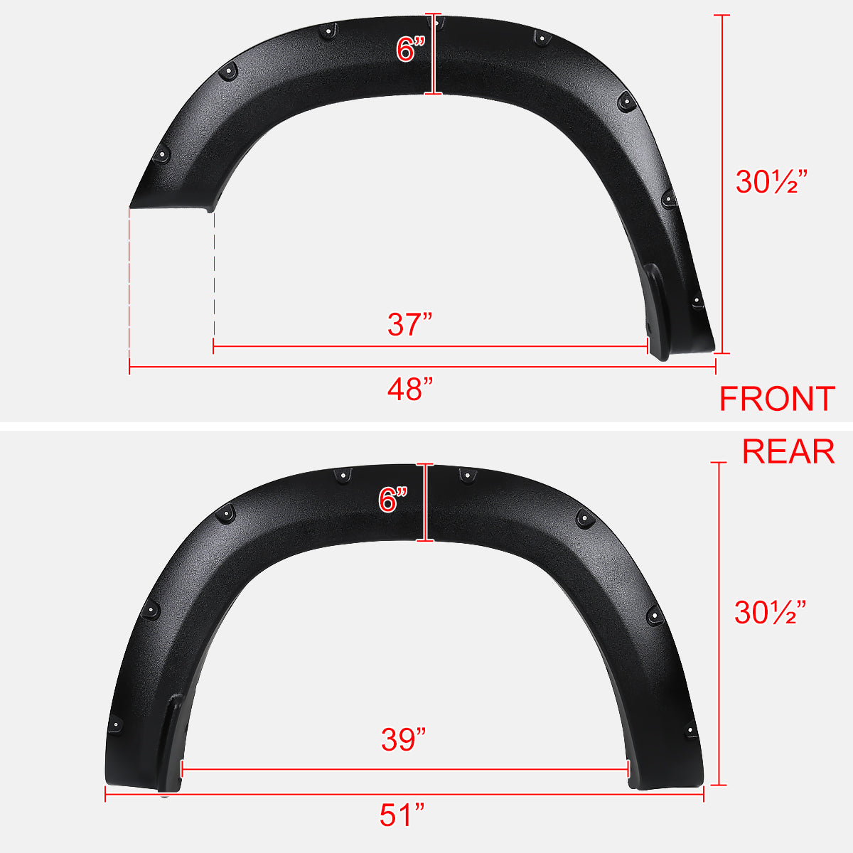 2019-2024 Dodge RAM 1500 Textured Rivet Style Fender Flares
