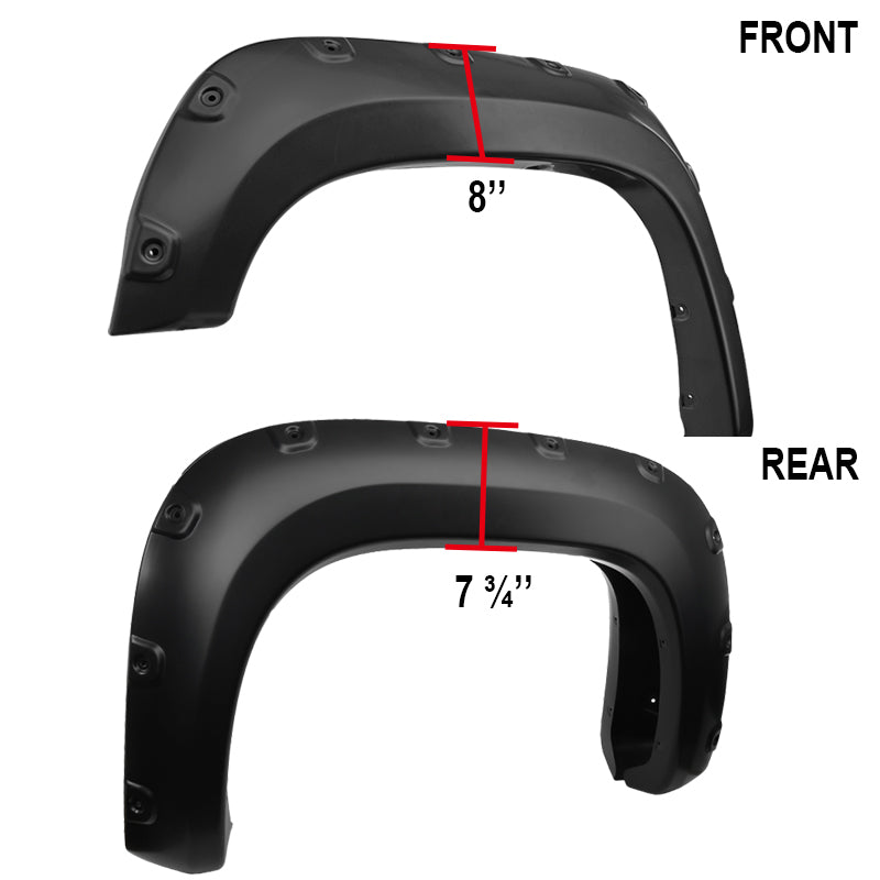 2007-2013 GMC Sierra 1500 Matte Black Polypropylene Fender Flares