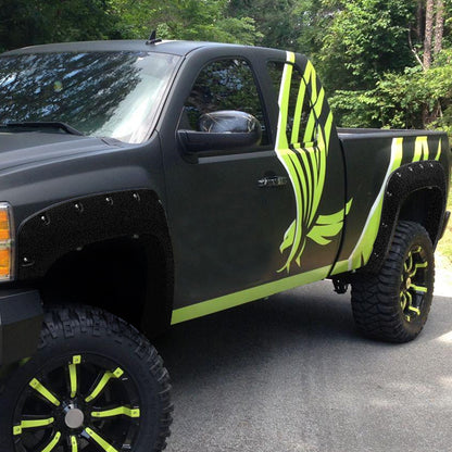 2007-2013 Chevrolet Silverado Black Rugged Texture Rivet Style Fender Flares