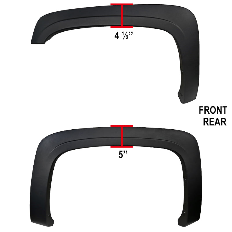 2007-2013 Chevrolet Silverado 1500/2500HD/3500HD Fleetside Longbed Smooth Factory OE Style Fender Flares