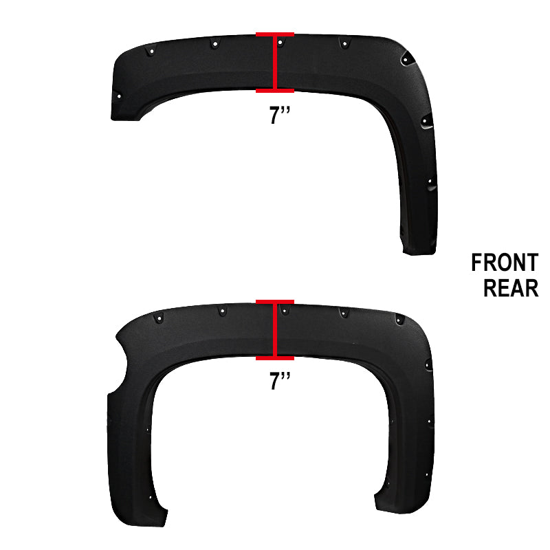2007-2013 Chevrolet Silverado 1500 Fleetside 69.3" Bed Textured Factory OE Style Fender Flares