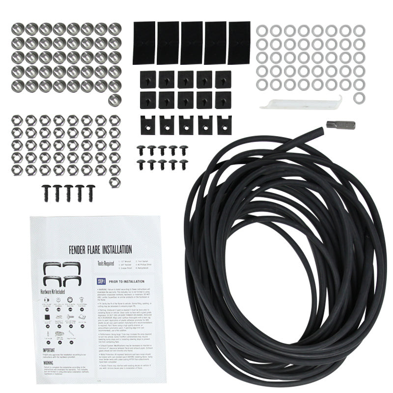 2007-2013 Chevrolet Silverado 1500 69.3" Fleetside Black Smooth Polypropylene Fender Flares