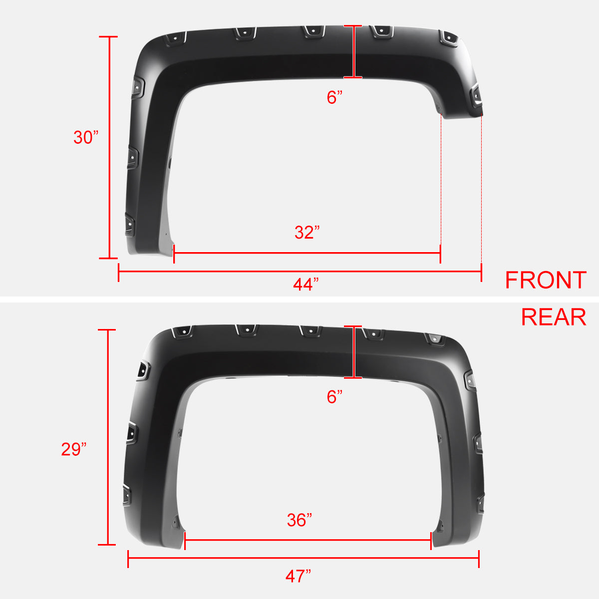 2014-2018 Chevrolet Silverado 2500HD 3500HD Fleetside Rivet Style Fender Flares