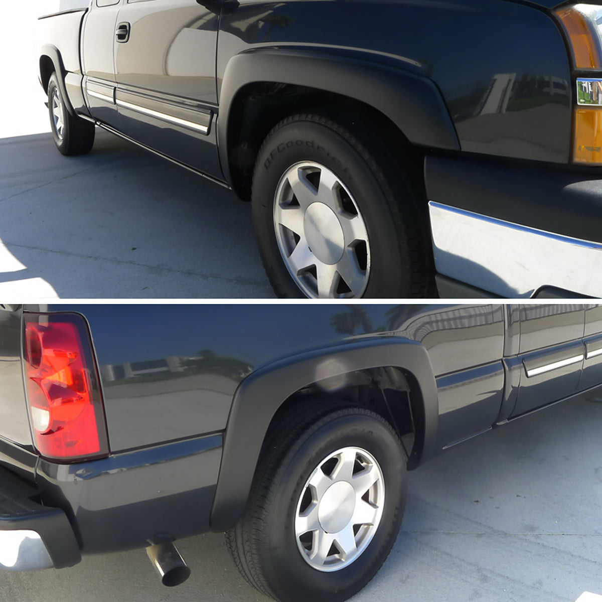 1999-2007 Chevrolet Silverado/ GMC Sierra Black Polypropylene Fender Flares