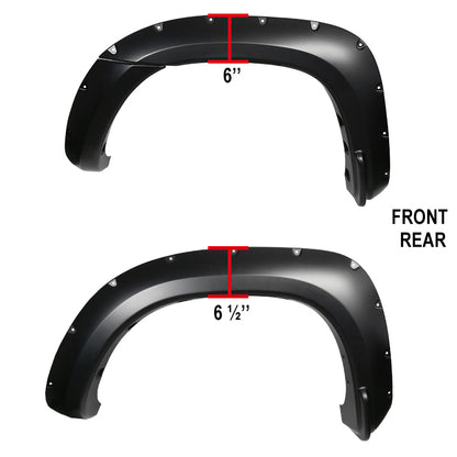 2005-2011 Toyota Tacoma Fleetside 6" Long Bed Smooth Rivet Style Fender Flares