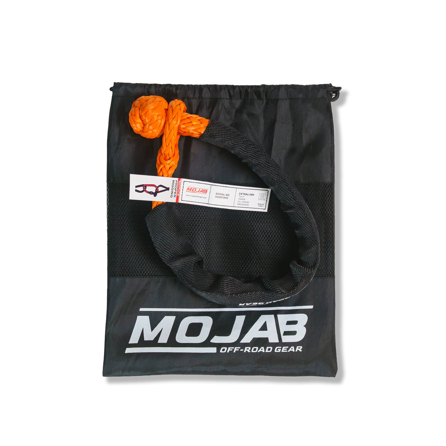 Soft Shackle 3/8'' x 24” with sleeve and bag (Single Shackle) (Lifetime Warranty)