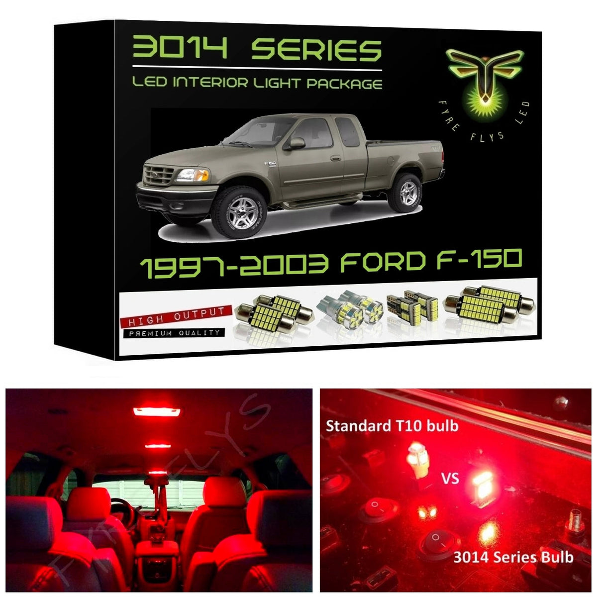 1997-2003 Ford F-150 Super Bright 3014 Series LED interior light kit