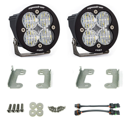 Baja Designs 07-09 Wrangler JK w/OE Bumper Squadron R Pro Fog Pocket Kit - Clear 448148