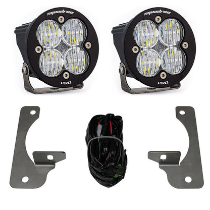 Baja Designs 07-09 Wrangler JK w/Premium Bumper Squadron R Pro Fog Pocket Kit - Clear 448149