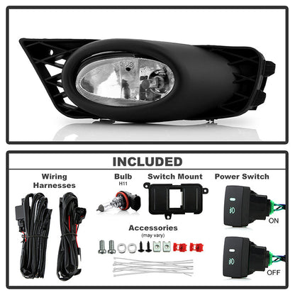 Spyder Honda Civic 09-11 4Dr OEM Fog Lights W/Switch- Clear FL-CL-HC09-4D-C 5020697