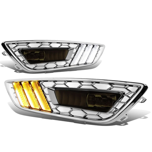 2015-2017 Ford Focus LED DRL Fog Lights with Bezel Chrome/Smoke