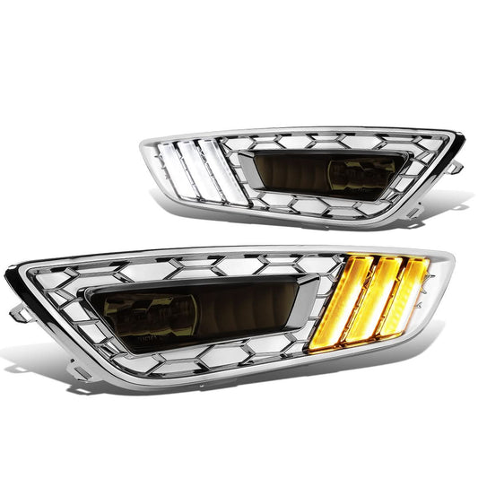 2015-2017 Ford Focus LED DRL Fog Lights with Bezel Chrome/Smoke