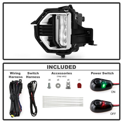 SPYDER 21-22 GMC Canyon OEM LED Fog Lights w/Switch - Clear (FL-GCAN21-LED-C) 9054143