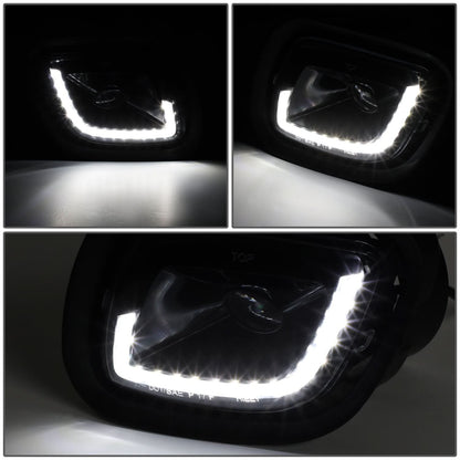 08-17 Freightliner Cascadia 3D Projector LED Fog Lights Black