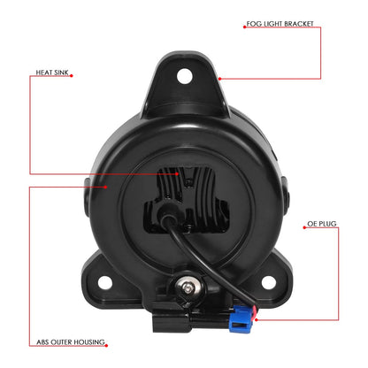 2018-2020 Volvo VNR Full LED Black Fog Lights - Reflector
