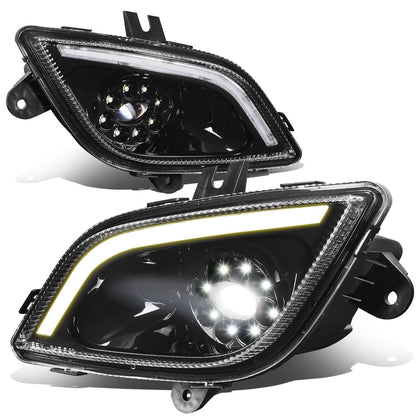 18-22 Freightliner Cascadia 3D Projector Full LED Fog Lights Black