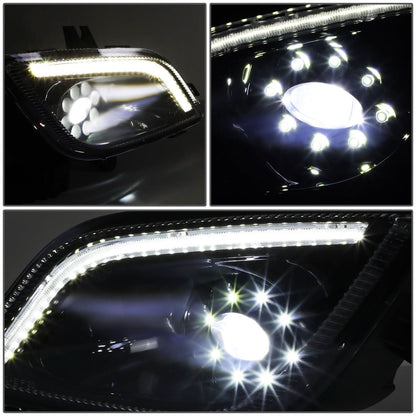 18-22 Freightliner Cascadia 3D Projector Full LED Fog Lights Black