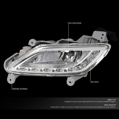 2012-2016 Hyundai Veloster LED DRL Fog Lights with Switch - Clear