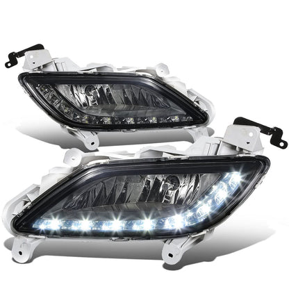 2012-2016 Hyundai Veloster LED DRL Fog Lights with Switch - Smoke