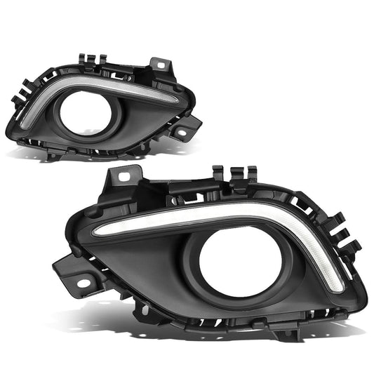2014-2016 Mazda 6 Fog Light Cover with DRL Strip - Black/Chrome
