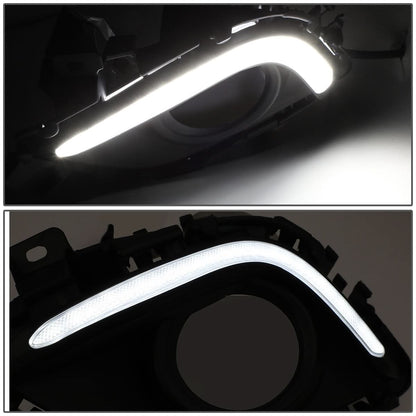 2014-2016 Mazda 6 Fog Light Cover with DRL Strip - Black/Chrome