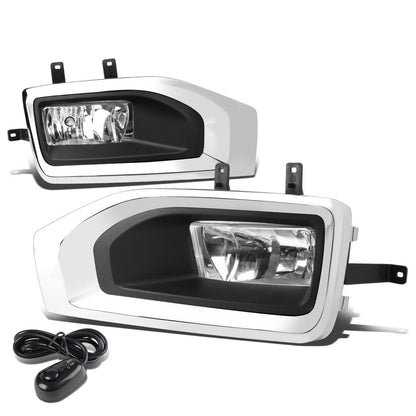 15-18 GMC Yukon Fog Lights w/ Switch & Bezel Chrome Clear