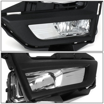 17-18 Nissan Rogue Fog Lights with Black Bezel Chrome Clear